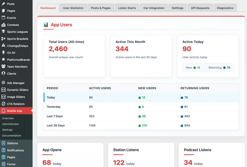 App Website Admin
