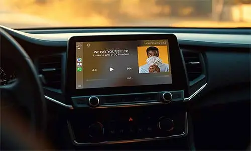 On their app in the car