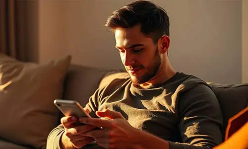 On their app at home